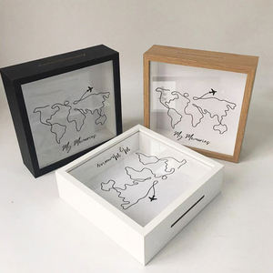 Vente chaude pas cher prix 6x6 pouces blanc noir bois naturel couleur <span class=keywords><strong>profondeur</strong></span> 3 <span class=keywords><strong>CM</strong></span> voyage billet d'avion Collection ombre boîte cadre - Product Image 6