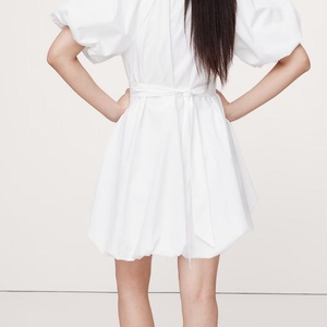 Nouvelles robes d'été pour femmes, robes décontractées élégantes et modestes, robes pour femmes à col en V profond, de haute qualité, à manches courtes et lanternes, mini robe - Product Image 5