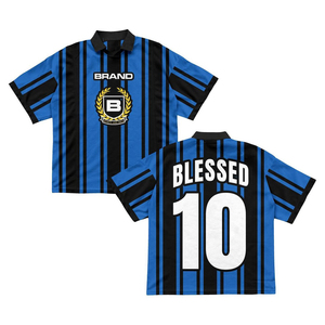 Sublimation de maille personnalisée Boxy Cropped Stripe Concept Retro Polo Soccer Jersey - Product Image 1