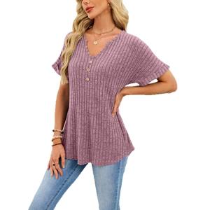 Camiseta Informal Holgada y Transpirable para Mujer, Camiseta de Punto con Etiqueta Blanca - Product Image 2