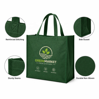 Bolsa de Compras Ecológica Personalizada al por Mayor, Bolsa de Supermercado Reutilizable y Sostenible, de Gran Capacidad, para Promociones en Tiendas