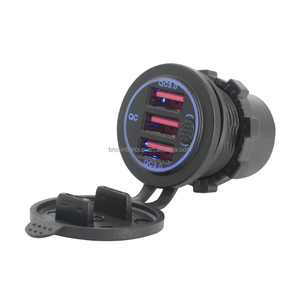 12V 24V 36W Thriple QC3.0 Car Boat Marine <b>USB</b> Charger Socket with <b>Switch</b> Fast Charging 3 Port <b>USB</b> Charger - Product Image 2