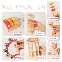 Ensemble de 7 instruments de musique en bois pour bébés, jouet à hochet Montessori, xylophone de percussion sensoriel, jeu éducatif pour tout-petits