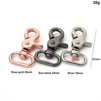 Mousqueton pivotant en alliage de zinc et acier moulé sous pression, tête carrée en métal de 25 mm, pour sacs, pochettes et animaux de compagnie, KING WING