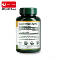 Comprimés de zinc Shecome de qualité supérieure, fabricant, soutien immunitaire, supplément antioxydant, favorise la santé de la peau, 50 mg, 100 comprimés de zinc
