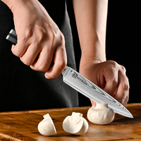 Couteau à éplucher KEEMAKE de 5 pouces, petite lame utilitaire de cuisine avec lame en acier Damas VG10, multi-usages pour éplucher les fruits et les légumes