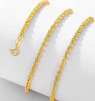 Chaîne en or pur Au750 Xinfly en gros, chaîne torsadée en or 18 carats, 17-18 pouces, collier en or pur