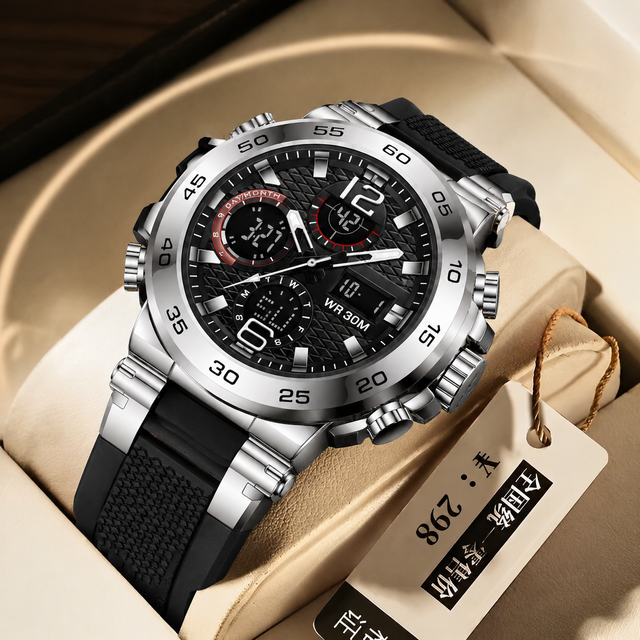 Sports Digital Watch Multifunctional Waterproof 30 Meter Fashionable Black Watch Customized logo Wholesale Price