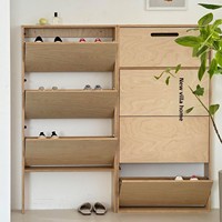 Meuble à chaussures en bois massif Wind Ocean, armoire de rangement multifonctionnelle grande capacité pour entrée, meuble décoratif