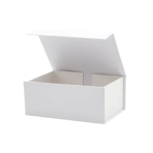 定制标志纸盒豪华高品质折叠礼品白色磁性包装盒