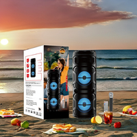 Mini 80W Kotak Speaker Audio Profesional Panggung dengan Lampu LED RGB 3 X 8 Inch Daya Tinggi Karaoke Nirkabel Luar Ruangan untuk V5.0