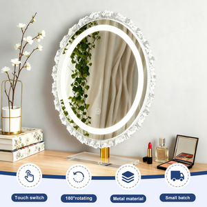 Miroir de maquillage à Led intelligent Miroir de maquillage transparent avec réglage de la lumière tricolore - Product Image 3