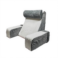 Coussin de lit multifonctionnel détachable en velours cristal pour lecture et canapé, oreiller inclinable en polyester