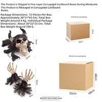 Accessoires d'Halloween : Ensemble de trois squelettes démoniaques à insérer au sol pour décoration de maison hantée, pièce secrète ou cour extérieure