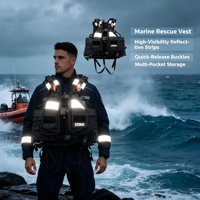 Gilet de sauvetage professionnel en néoprène PVC gonflable, réglable, portable et imperméable pour les secours en eaux vives et les opérations de sauvetage incendie