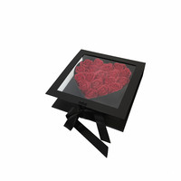 Boîte cadeau en forme de cœur unique pour la Saint-Valentin, de haute qualité, faible MOQ, avec fenêtre transparente en PVC, en stock