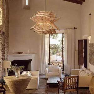 Lampada a Sospensione Vintage in Rattan Intrecciato e Ferro, Design Moderno, Illuminazione a Risparmio Energetico 3500K Bianco Caldo, Facile Installazione - Product Image 1