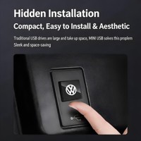 Clé USB 2.0 Type-C ultra-courte invisible pour voiture, format compact de poche, mini clé USB en plastique avec logo de voiture, vente en gros d'usine