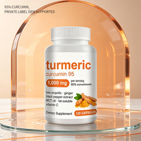 Capsules de Curcuma et Curcumine 95% Curcuminoïdes avec Extrait de Poivre Noir et de Gingembre Antioxydant Soutien Articulaire Complément Herbal