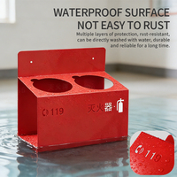Support d'extincteur portable support en métal rouge pour 2 bouteilles montage mural ou stockage de sécurité incendie pour maison mobile