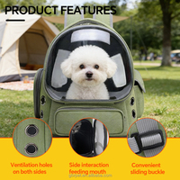 Sac à dos de transport pour animaux de compagnie en tissu Oxford respirant et écologique, grande capacité, fermeture éclair, couleur unie, pour chats et chiens, utilisation portable en extérieur