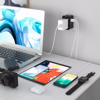 NEMA Steker Pengisi Daya Dinding Steker Ac Dua Adaptor Usb Adaptor Daya Perjalanan Universal