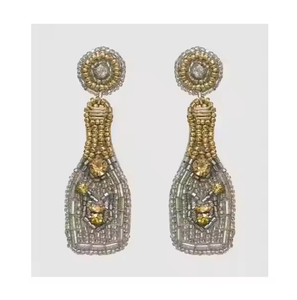 Pendientes de Botella de Champán con Cuentas Hechos a Mano, Pendientes Colgantes Festivos para Fiestas, Joyería de Moda para Mujeres y Niñas - Product Image 4