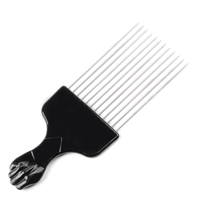 Peigne à <span class=keywords><strong>cheveux</strong></span> <span class=keywords><strong>afro</strong></span> antistatique en plastique noir, avec picots en acier inoxydable, le plus populaire - Product Image 1