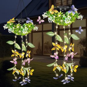 Lampes à lierre suspendues à énergie solaire LED étanche décoration de <span class=keywords><strong>balcon</strong></span> de jardin de vigne simulée PVC petites tailles de lampe - Product Image 1