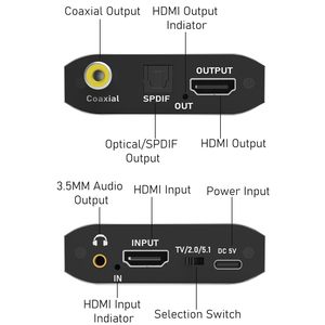 อะแดปเตอร์เสียง SYONG HDMI เป็น Optical/SPDIF Coaxial และ 3.5 มม. Aux รองรับ 4K30Hz <span class=keywords><strong>1080P</strong></span> 3D Digital DTS สำหรับเครื่องเล่น DVD, Blu-ray - Product Image 6