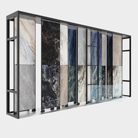 Présentoir de carreaux de sol coulissant en métal personnalisé Présentoir en pierre de quartz Présentoir en marbre Présentoir pour panneau en granit céramique pour salle d'exposition