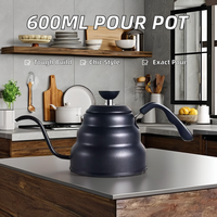Bouilloire à col de cygne EasySun pour café et thé, en acier inoxydable, avec thermomètre, 1200 ml, style Moyen-Orient, portable