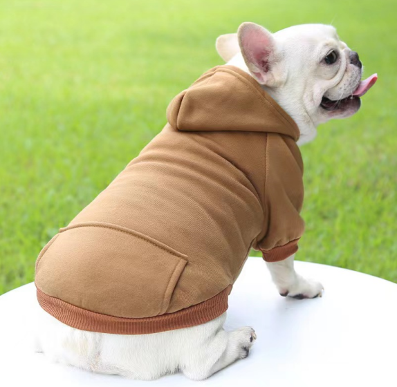 Casual Sporty Style Warm Puppy Dog Cloth Thickened Soft Solid Color Pet Hoodies