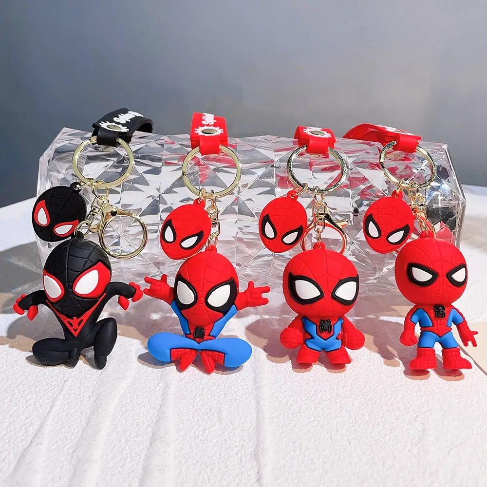 Trẻ Em Siêu Anh Hùng Điện Đội Trưởng Mỹ Avengers Đồ Chơi Spider Người Đàn Ông Vòng Móc Chìa Khóa 3D Phim Hoạt Hình Spiderman Marvel Avenger Anh Hùng Keychain