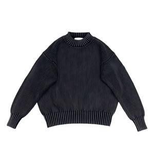 Maglione Casual da Uomo Personalizzato Lavaggio Vintage Oversize Girocollo in 100% Cotone Lavorato a <span class=keywords><strong>Maglia</strong></span> - Product Image 3