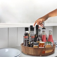 Akazien holz Lazy Susan Tablett Große Lazy Susan Turntable Organizer für Schrank Esstisch Akazien holz Serviert ablett