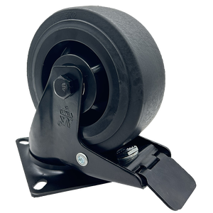 VIMA Black 5 Inch Swivel Caster TPR PP Castor 220kg Capacity Industrial <b>Trolley</b> EN12532 Certified Wheel - Product Image 1