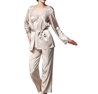 Donne sexy a tre pezzi set di fantasia set pigiama delle signore nighty sexy degli indumenti da notte romantica