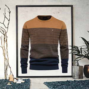 Pull en maille respirant à séchage rapide à col rond à manches longues vintage pour homme Automne/Hiver Logo avant Anti-rétrécissement - Product Image 3