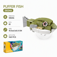 Set de Bloques de Construcción de Pez Burbuja Mini Personalizado, Modelo 3D DIY, Juguete de Construcción con Carcasa Translúcida, Ladrillos STEM, Marca Privada, Regalo para Niños