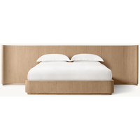 Lit rétro américain en bois massif BYRON Lit simple personnalisé en chêne pour villa et grand appartement Lit double au design moderne de 1.8m