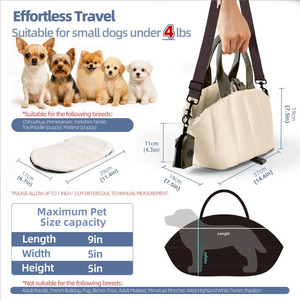 Soft-<b>Sided</b> Pet Carrier <b>Bags</b> Soft Luxury Dog Tote <b>Bag</b> Dog Cat Handbag Travel Soft Products with Adjustable Leash Pet Carrier <b>Bag</b> - Product Image 3