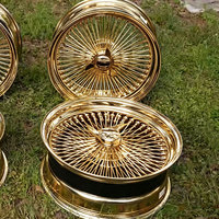Jantes en alliage de luxe plaquées or, à 150 rayons, 6 trous, avec spinner, de 13 à 26 pouces, y compris 24 et 26 pouces, pour Lowrider