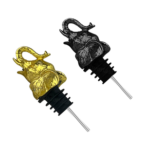 Bán Chạy Nhất Vintage Kim Loại Wine Bottle Champagne <span class=keywords><strong>Pourer</strong></span> Stopper Voi Đầu Hình Động Vật Đầu Chai Tốc Độ <span class=keywords><strong>Pourer</strong></span> - Product Image 2
