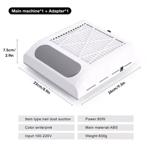 2024 nettoyant professionnel nouveauté 80W poussière <span class=keywords><strong>aspirateur</strong></span> électrique ongles poussière dépoussiéreur pour beauté salon de manucure - Product Image 3