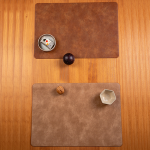 Luxury Rectangle PU Leather <strong>Table</strong> Mats Waterproof Kitchen <strong>Dining</strong> <strong>Table</strong> Coasters Printed Washable Coffee <strong>Placemats</strong> - Product Image 3