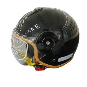 BYB/RNG 피아노 블랙 BY-750I 하프 오픈 안전 승마 헬멧 개인 보호 오토바이 헬멧