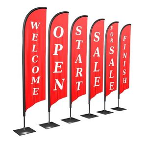 Advertising Custom Flying Banners Bali Bow Sail Swooper Teardrop Pennant Feather Flag Beach Flags Non-Woven Waterproof - Product Image 2