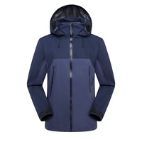 Veste de randonnée imperméable pour homme, coupe-vent, à capuche, pour la montagne, la randonnée et le camping, veste en tissu technique bicolore
