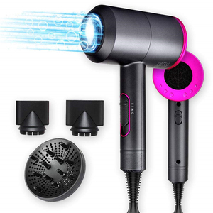 Sèche-cheveux ionique professionnel 2000W AC avec diffuseur, design pliable, 3 embouts, faible bruit, pour usage hôtelier, couleur et emballage personnalisables - Product Image 1